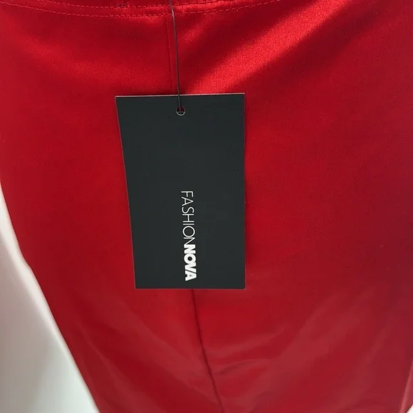 Fashion Nova Flirtini Sleek Red Satin Mini Dress - Picture 9 of 10